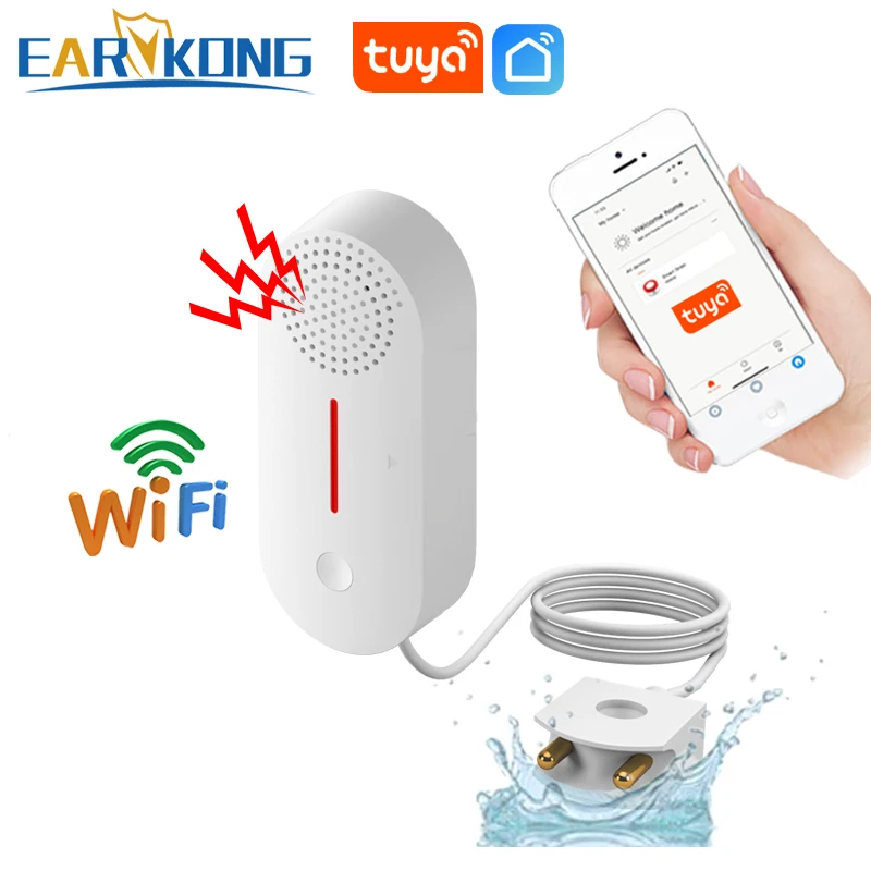 Датчик утечки воды EARYKONG Tuya WiFi, детекторы утечки жидкости, доступны 3 версии, приложение Smart Life, простая установка