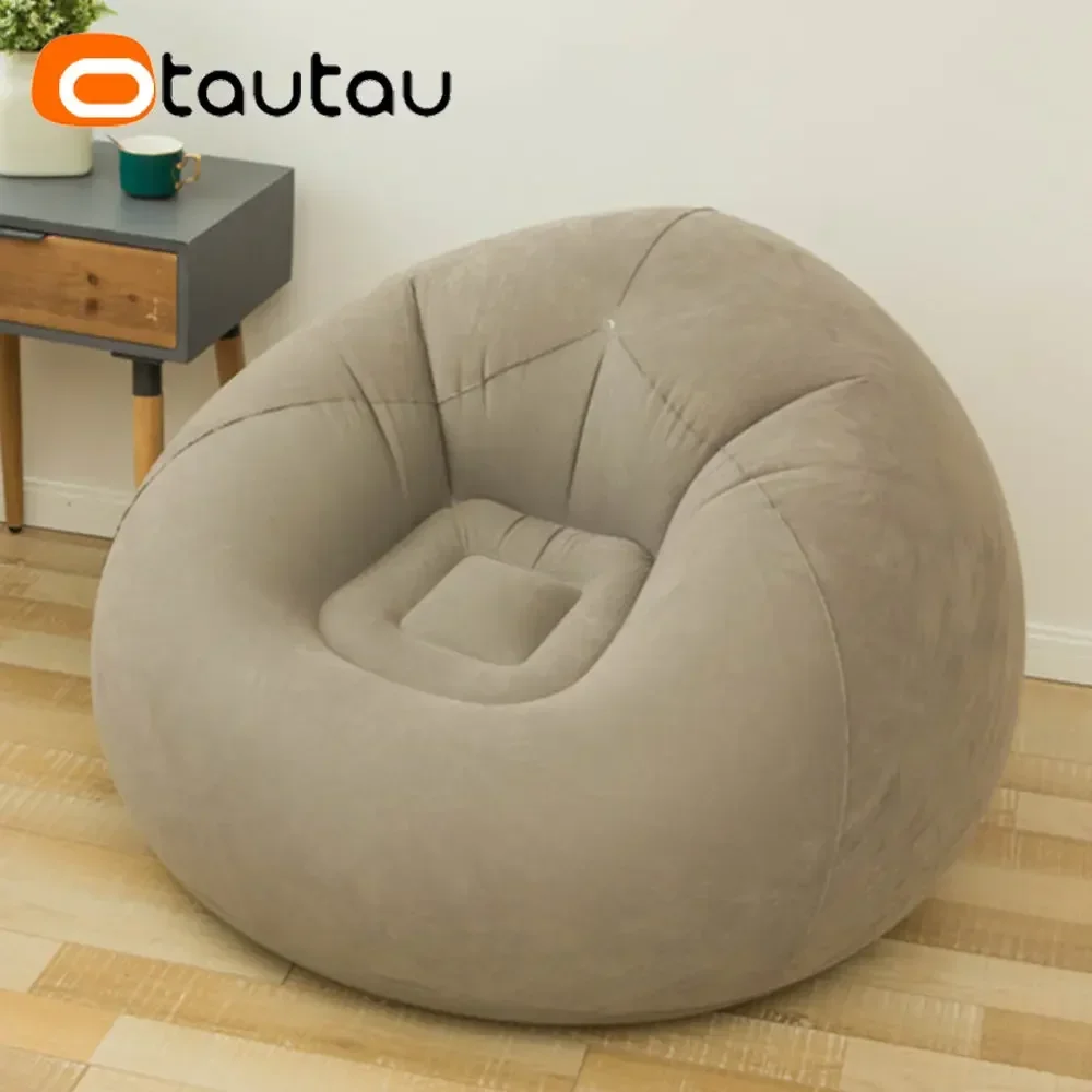 OTAUTAU Outdoor Tragbares aufblasbares Sofa Campingcouch Ultraleichter klappbarer Gartenstuhl Bequemer Lazy Pouf Sac Möbel SF028
