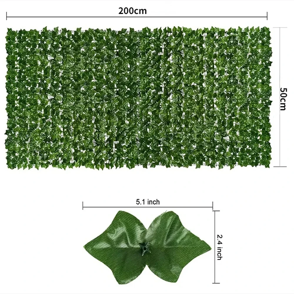 50X200 cm edera artificiale siepe foglia verde pannelli di recinzione finta privacy recinzione schermo per la casa giardino esterno balcone decorazione 1X3 m