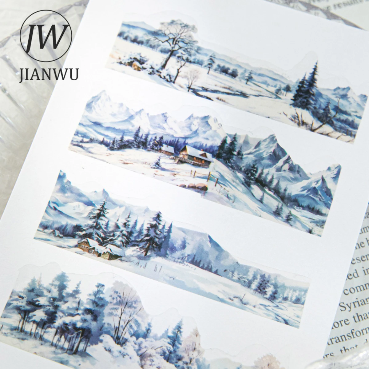 JIANWU 30mm*200cm 산과 바다 시리즈 빈티지 조경 콜라주 소재 PET 테이프 크리 에이 티브 DIY 저널 편지지