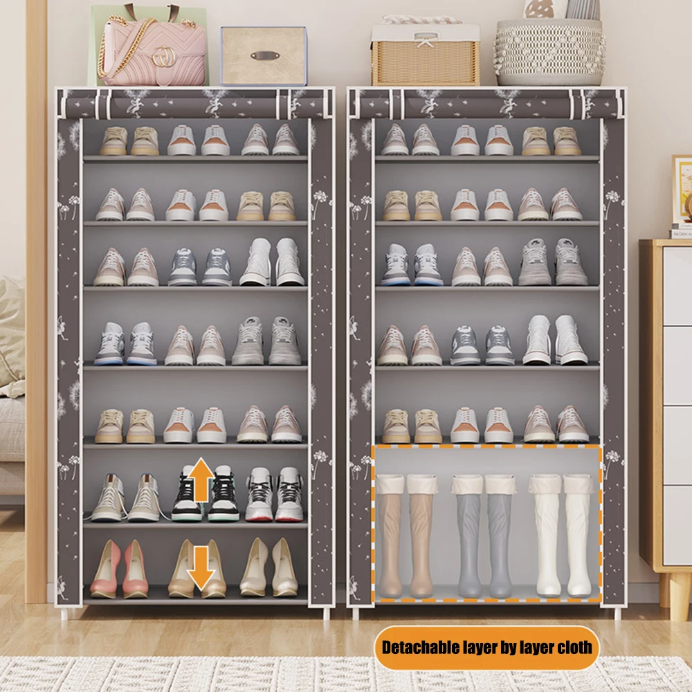 Shoe Cabinet Dustproof Fabric Organizer Multilayer Shoe Rack Nonwovens Household Simple Storage Economic Type Shoe Rack Cabinet