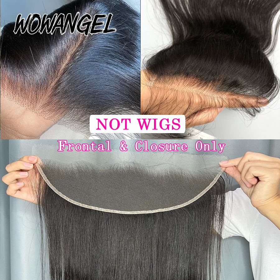 Wow Angel 13x4 13x6 HD レースフロントのみメルトスキン ブラジリアンストレート人毛 5x5 6x6 HD レース閉鎖事前摘み取り無料部分