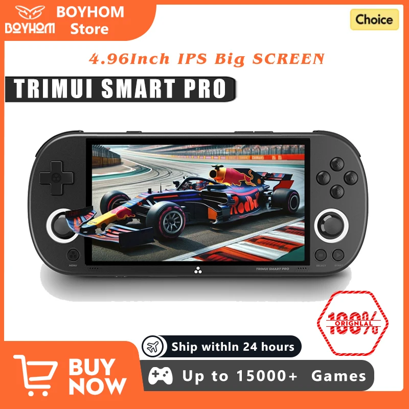 Konsola Przenośna Trimui Smart Pro Ekran IPS 4.96'' System Linux Joystick Podświetlenie RGB Smartpro Retro Odtwarzacz Gier Prezent