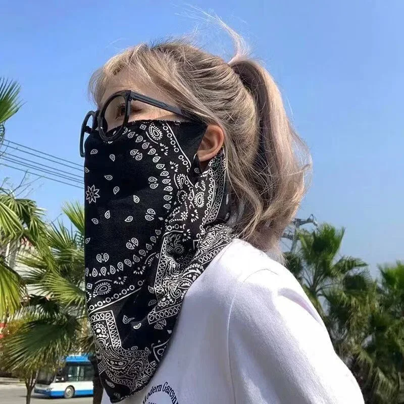 Moda Punk Maska przeciwsłoneczna Dla Mężczyzn Kobiety Letnia Twarz Szyja Ochrona UV Szalik na uszy Hip Hop Outdoor Sport Kolarstwo Bandana Szaliki