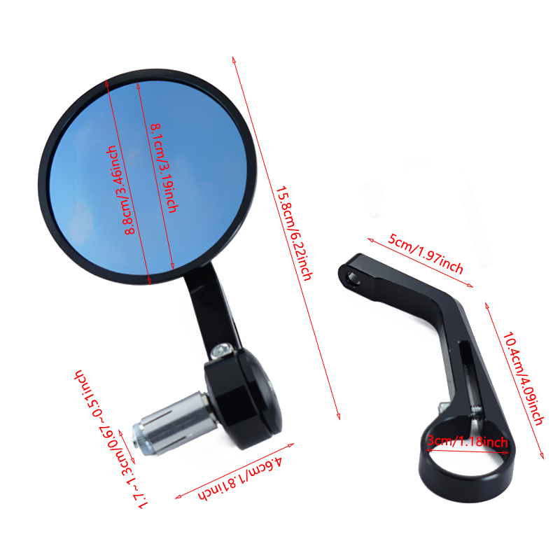 モーターサイクルハンドルバーエンドミラー,レトロ,ロイヤルフィールド,アミュールクラシック350 500,セプター650, CNC