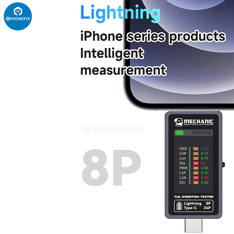 Mecánico T-824 T824 SE teléfono tableta Detector de inserción de cola pantalla Digital control de energía actual Pin independiente sin desmontaje