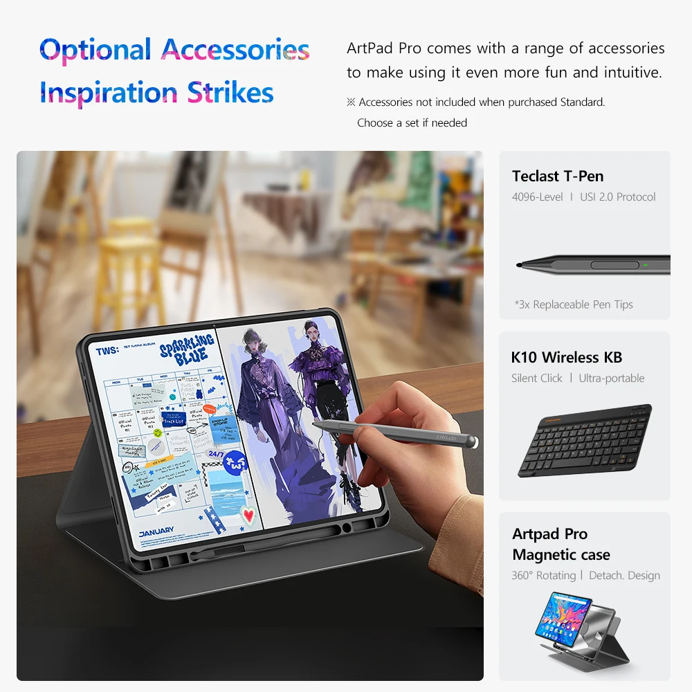 Teclast ArtPad Pro 12,7" 2,2K UHD Display 20GB RAM (8+12 Virtual) 256GB ROM Helio G99 10000mAh 30W Android 15 Tablet Global LTE
