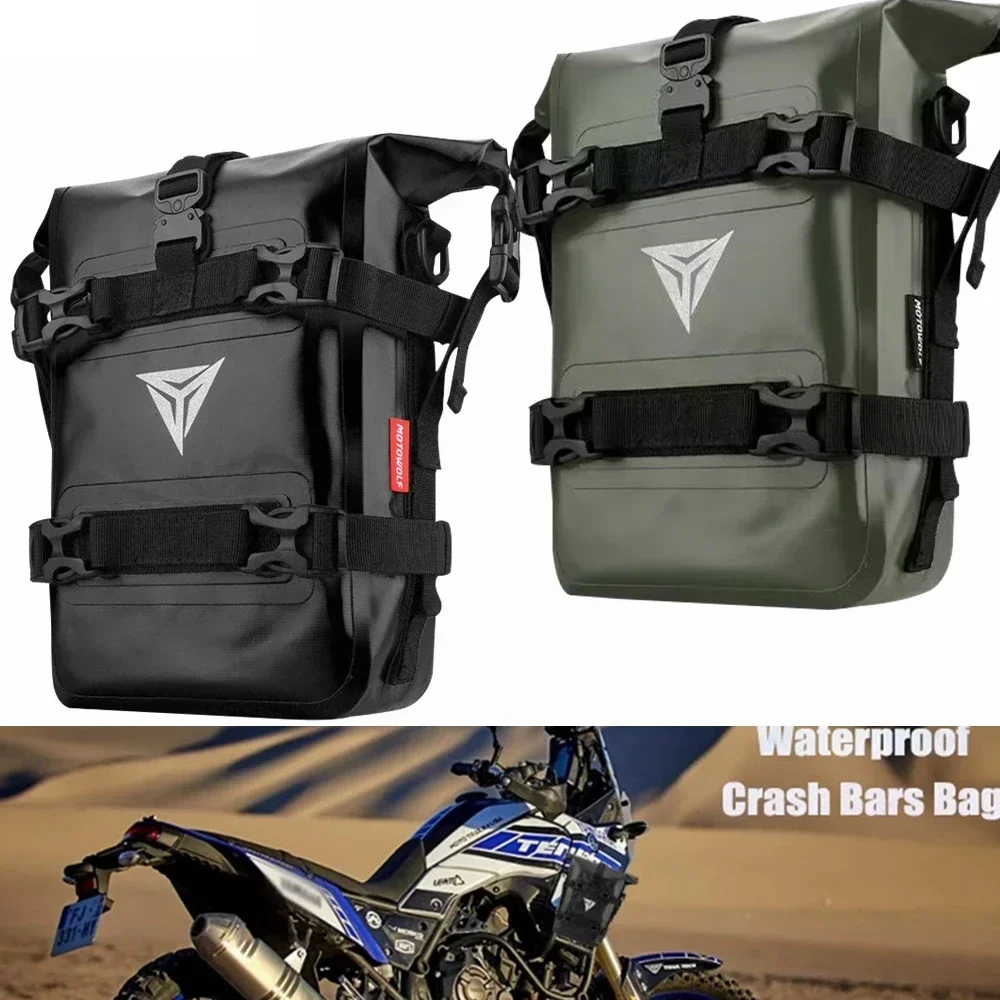 Bolsillo lateral impermeable para motociclismo, bolsa de almacenamiento para parachoques de gran capacidad, bolsa colgante para motocicleta, bolsa trasera
