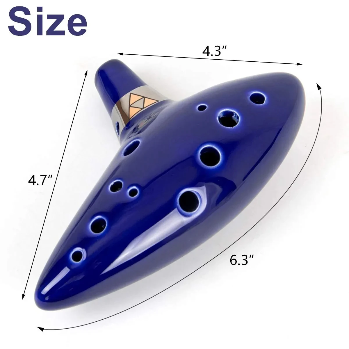 Ocarina,12 โทน Alto C เซรามิค Ocarina เครื่องดนตรีหนังสือเพลงคอ String คอสายพกพากระเป๋า,สีฟ้า