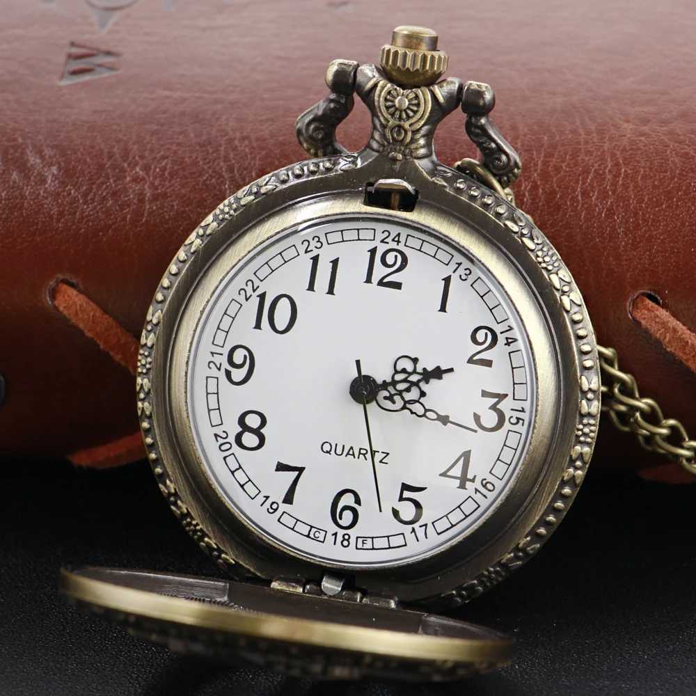 Alchemist oco steampunk relógio de bolso de quartzo caixa de bronze colar pingente relógio corrente masculino e feminino presente de natal reloj