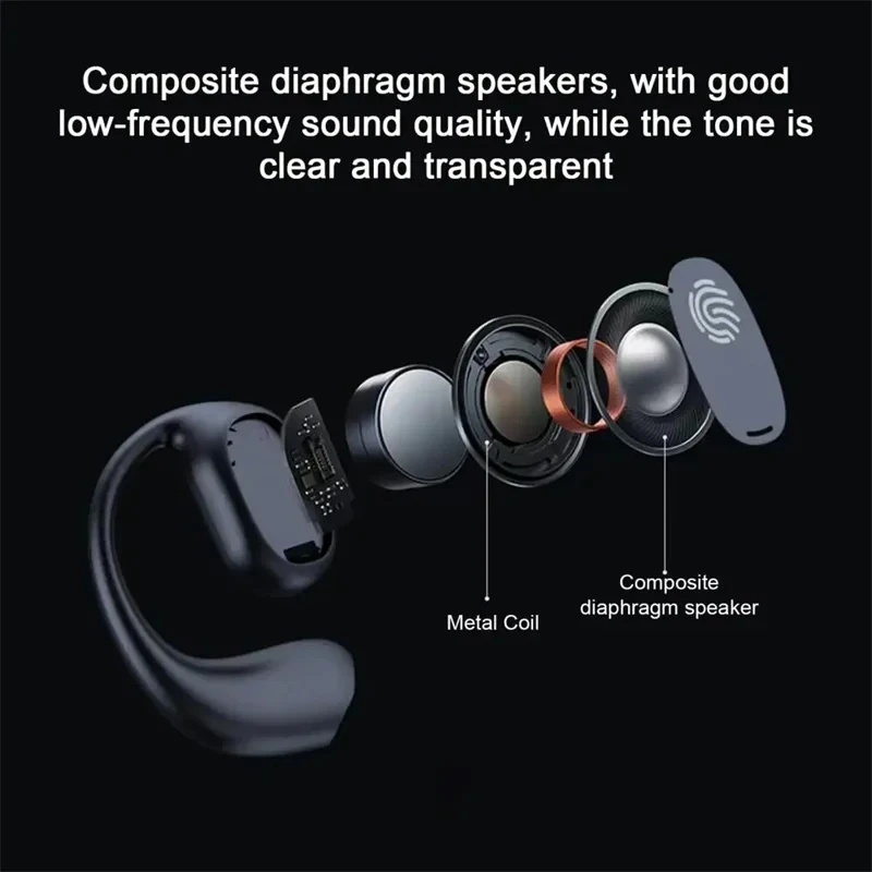 Auriculares inalámbricos con Bluetooth, cascos con micrófono, conducción ósea, manos libres, cancelación de ruido, para conducir