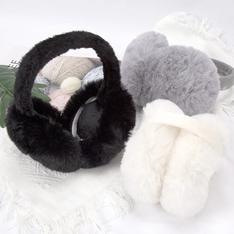 Nuevo Otoño Invierno orejeras suaves mujeres hombres oreja mantener caliente felpa Color sólido ajustable plegable protección para los oídos orejeras