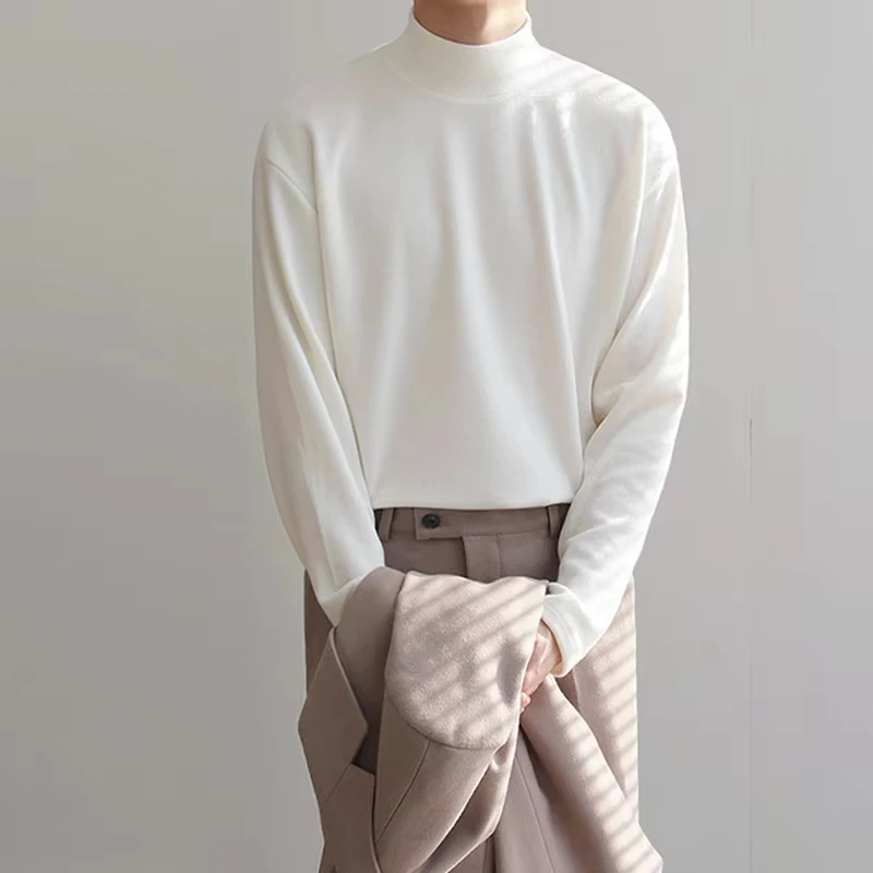 Frühling Herbst Winter Feste Beiläufige Plüsch Rollkragen männer Lose Unten Doppelseitigen Samt Pullover Einfache Warme BigSize
