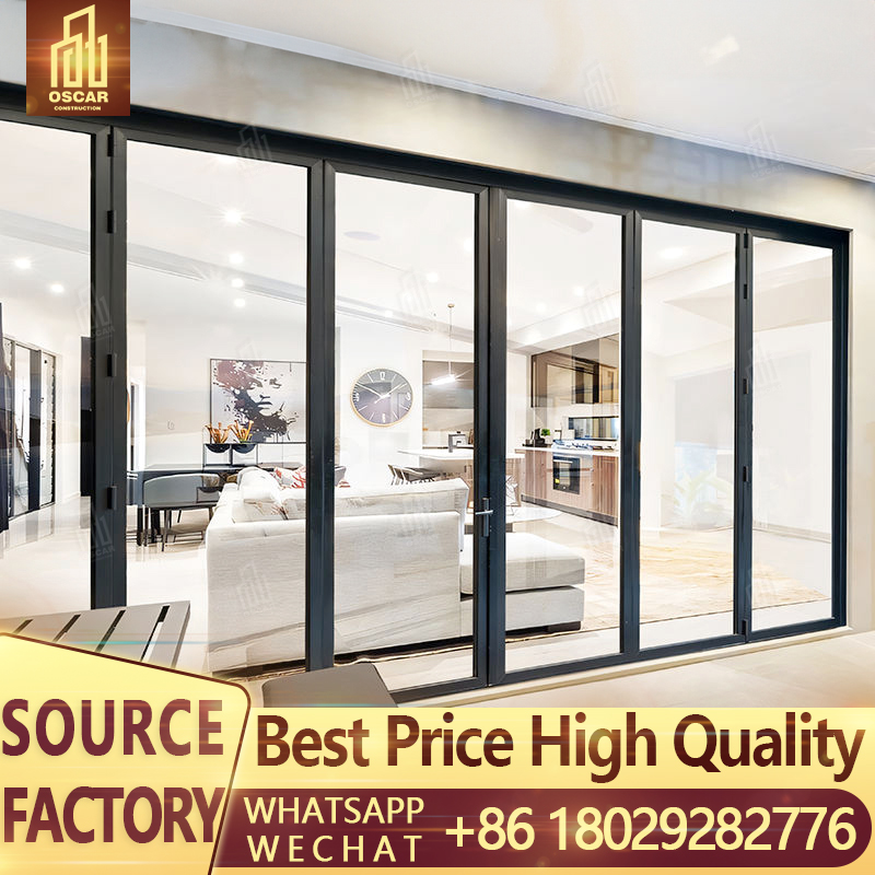 Puerta abatible de estilo francés, diseño de acero personalizable, vidrio de hierro, a prueba de viento, impermeable, plegable, hoteles rodantes, gran oferta