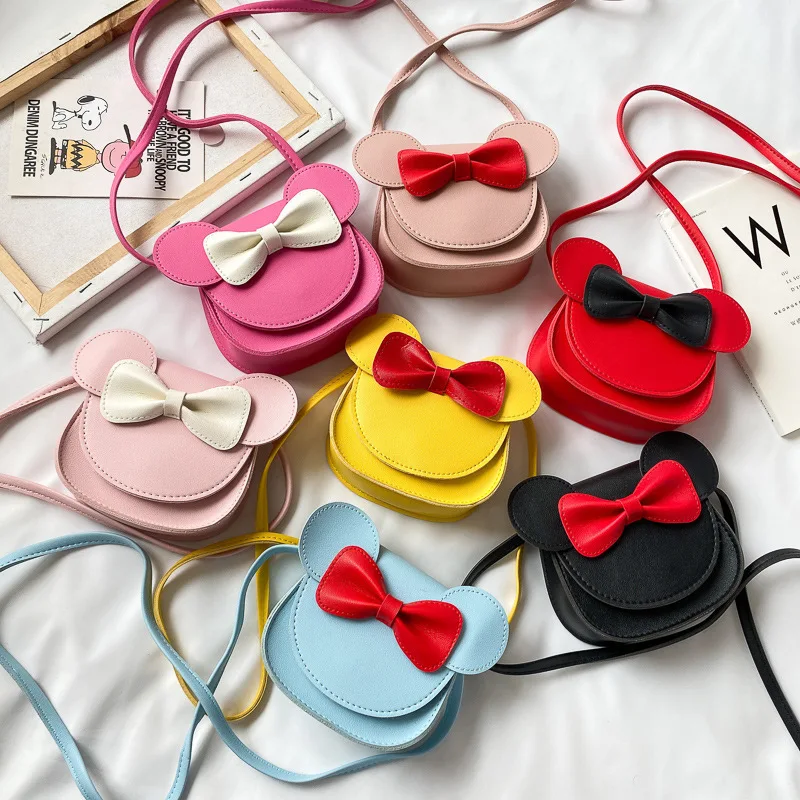 Bolso bandolera de dibujos animados de Disney, Mini bolsos de hombro con estilo de ratón bonito para niñas, bolso cruzado pequeño a la moda