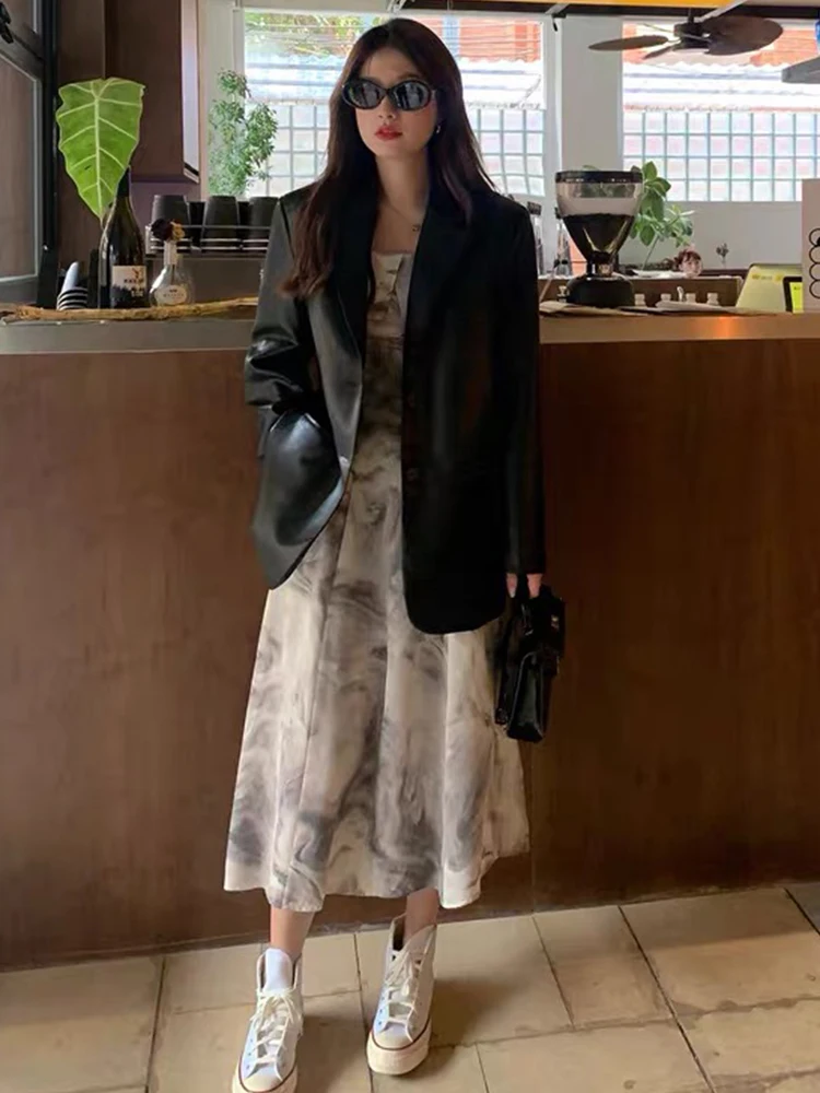 ฤดูใบไม้ผลิผู้หญิง Lady's Real Sheepskin หนังผู้หญิงของแท้หนังยาวสีเขียวเสื้อสูท Coat