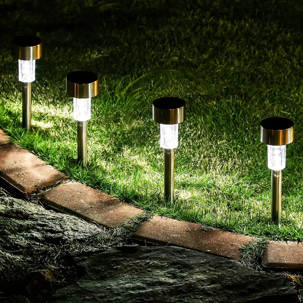 10 szt. Solarnych Lamp Ogrodowych, Latarnie Solarne, Wodoodporne Oświetlenie Krajobrazowe, Ścieżka, Podwórko, Trawnik, Dekoracja Ogrodu