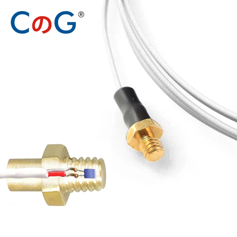 CG K/PT100 Type M3 M4 Copper Screw Thermocouple with 0.5/1/2M High Precision Waterproof PTFE Cable 3D Printer Temperature Sensor
