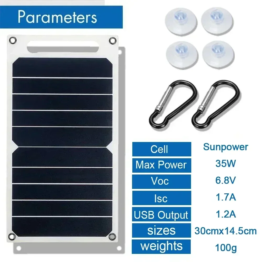 Sunpower Draagbare 5V 5W/35WSolar Paneel met USB Veilig Stabiliseren Oplader voor Telefoon Power Bank Outdoor Camping thuis RV Gift Gebruik