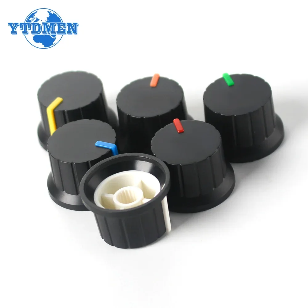 5-30 Stück Schalter kappen 24x15mm Potentiometer knöpfe 6mm Durchmesser Einstell knopf gelb weiß blau rot orange grün elektronische Komponenten