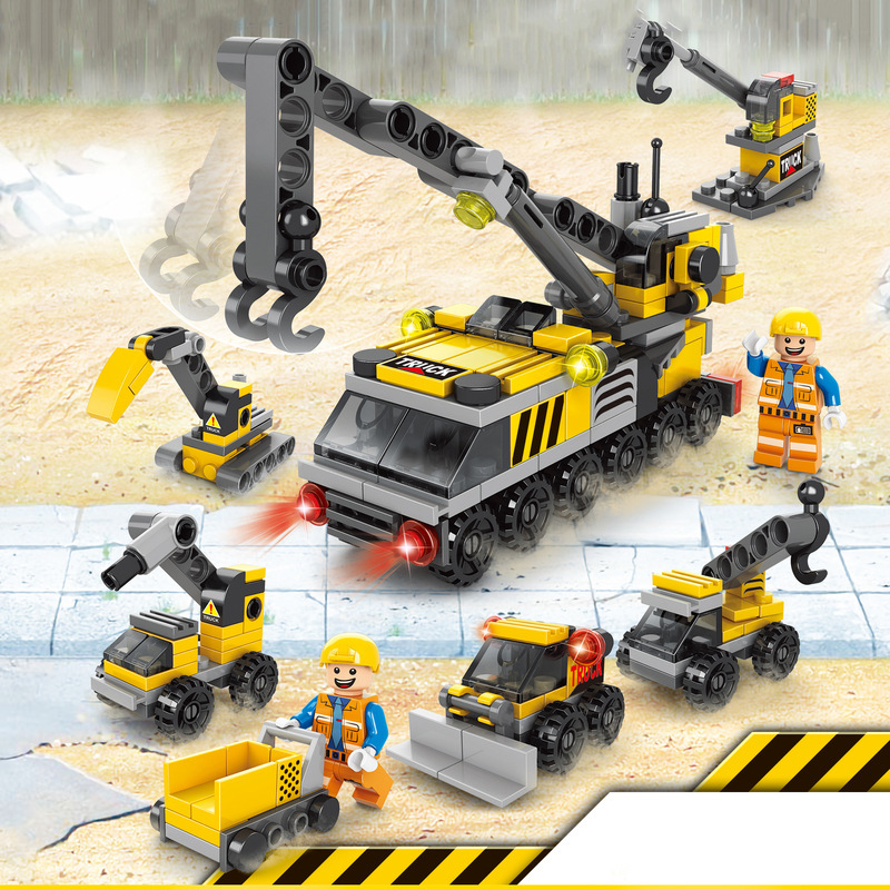 Kleine Partikel Mini Feuerwehrauto Polizeiauto Serie Kinder Puzzle Spielzeug Militär Bausteine Junge Montage