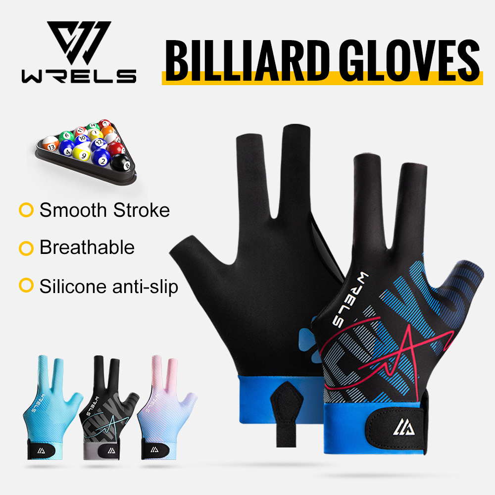 WRELS 1 шт. профессиональные бильярдные перчатки для левой руки, силиконовые противоскользящие эластичные дышащие перчатки для бильярда, перчатки для снукера с 3 пальцами