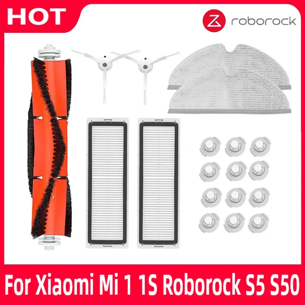 Dành Cho Xiaomi 1S 1st MI Roborock S50 S5 Max Mijia Bộ Lọc HEPA Bàn Chải Cạnh Bên Chính Bàn Chải Robot Hút Bụi phụ Kiện