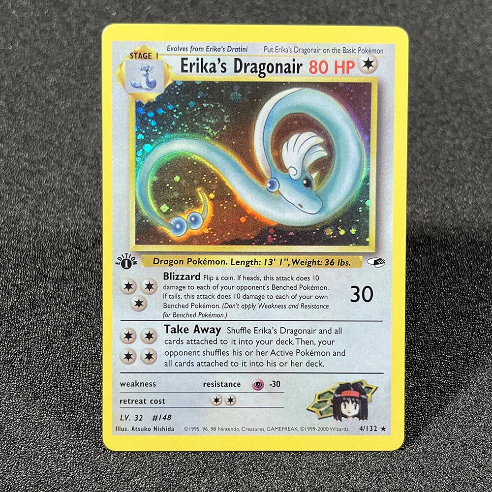 Pokémon Single Cards Gym Heroes (G1) Sabrina's Gengar Erika's Vileplume Blaine's Moltres Коллекция фольгированных карточных игр PTCG PROXY