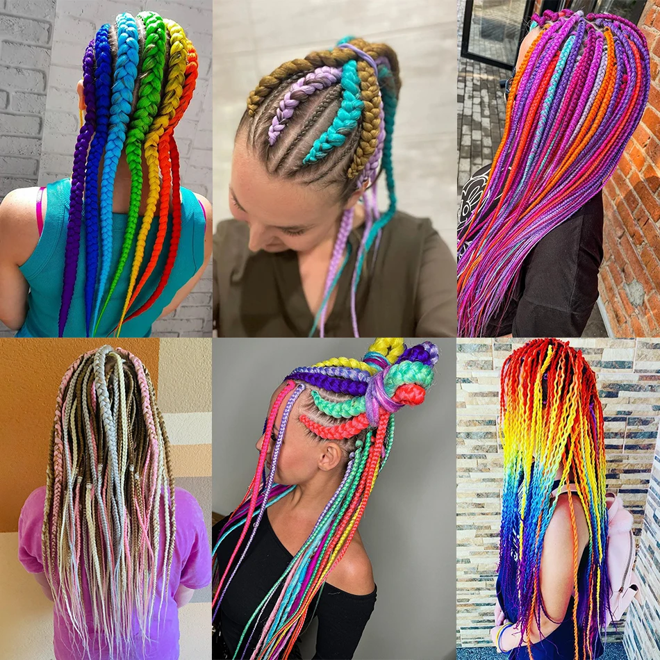 24 นิ้วจัมโบ้ Braid Hair Extensions สําหรับผู้หญิงสังเคราะห์สิ่งที่แนบมา Expression Hair Extensions โครเชต์ Braids ผมสําหรับกล่อง Braids