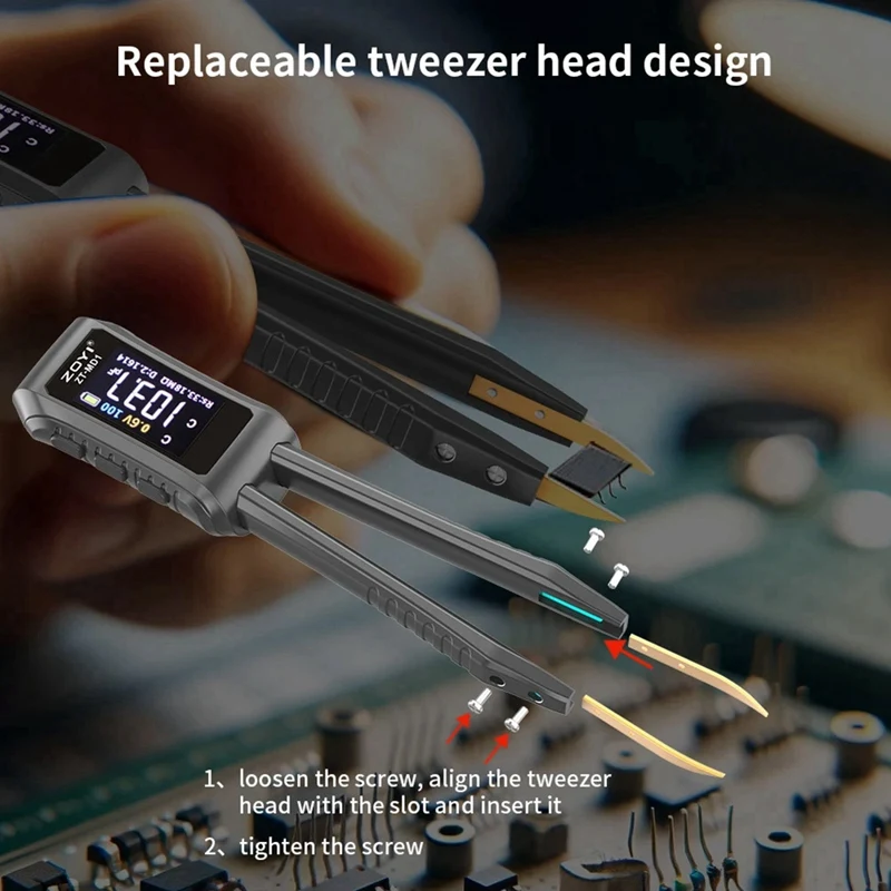 ZOYI ZT-MD1 ดิจิตอลสมาร์ท Tweezer LCR SMD ESR เครื่องทดสอบความต้านทาน Capacitance ตัวเหนี่ยวนําไดโอดทดสอบการแก้จุดบกพร่องซ่อมเครื่องมือ