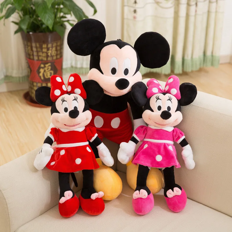 Disney Mickey Mouse Minnie Plüschpuppen Tier Stofftiere Geburtstagsgeschenk Weihnachtsgeschenk für Kinder Niedliche Mickey Minnie präsentiert