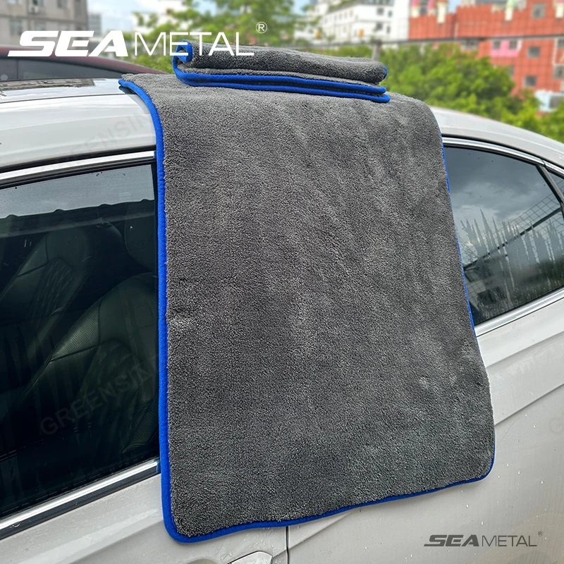 SEAMETAL 1200GSM Korallenvlies Deluxe Autowasch-Mikrofaserhandtuch Plüsch Reinigungs- und Trockentuch Autowaschhandtücher 40 x 40/40 x 60/60 x 90 cm