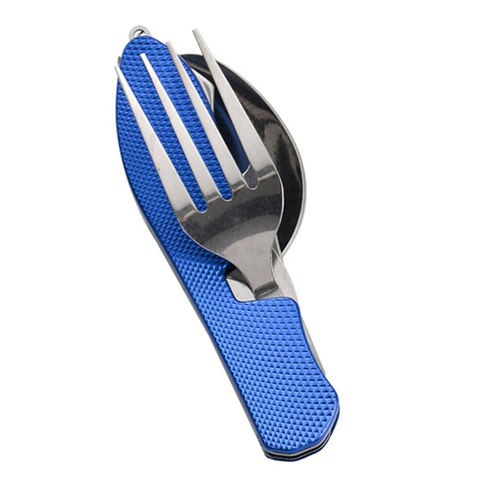 Ensemble d'ustensiles de camping pliables, couteau multifonctionnel, fourchette, cuillère, chlore, activités de plein air et sports, camping, pique-nique, voyage