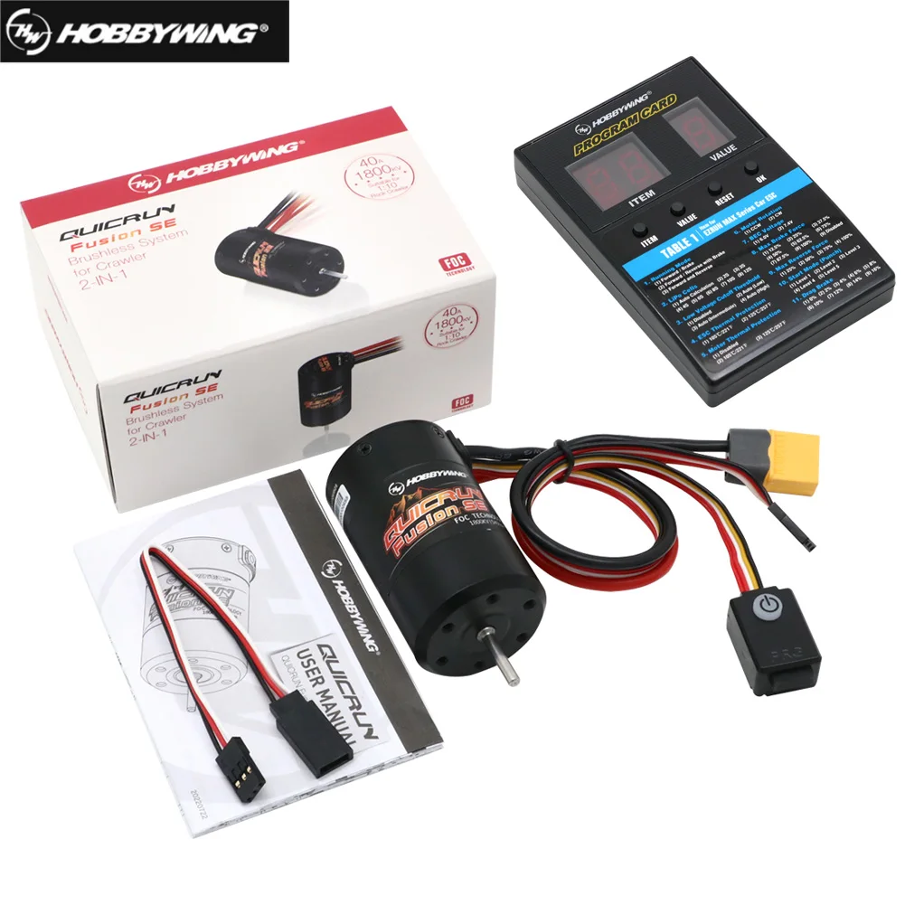 Hobbywing quicrun fusion se 1200kv/1800kv motor sem escova com sensor embutido 40a esc 2 em 1 à prova d'água para peça de carro 1/10 1/8 rc