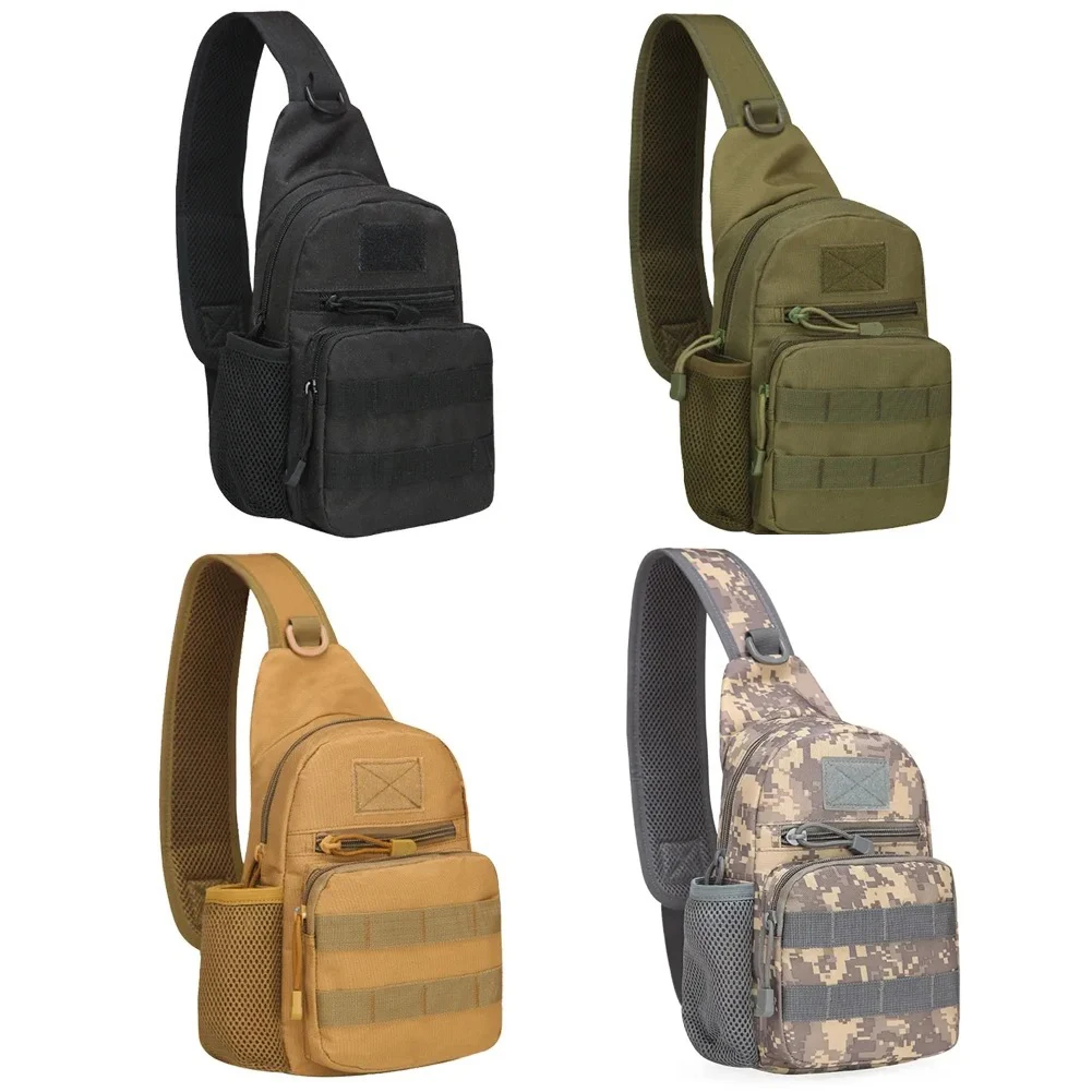 Pequeno ao ar livre tático camuflagem chaleira saco de peito molle bolsa caminhadas mochila náilon caça pesca camo caminhadas bolsa ombro