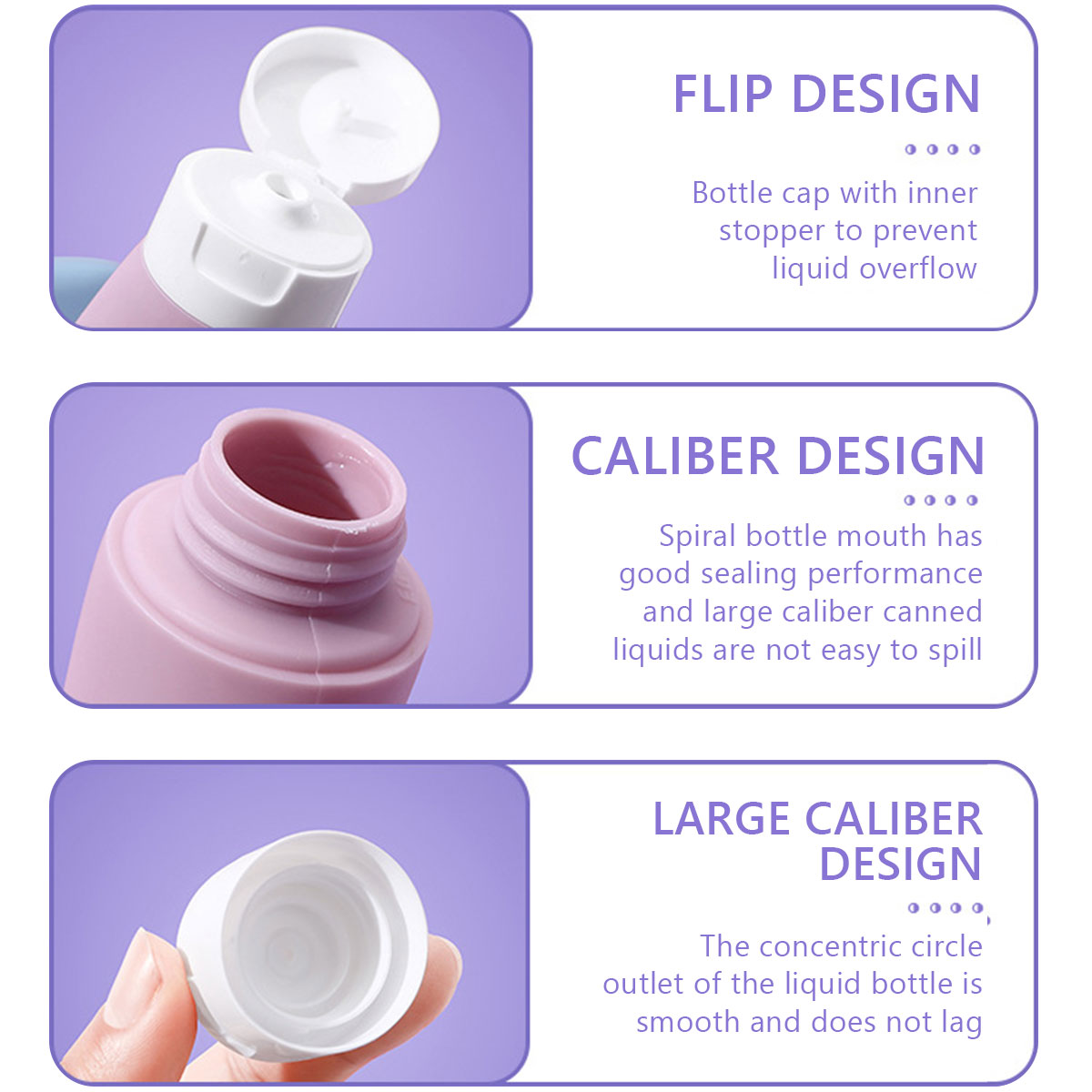 4-Piece Silicone Leak-Proof Travel Bottle for Business Trip Portable Refillable Squeezable Container for Toiletries Lotion-ll