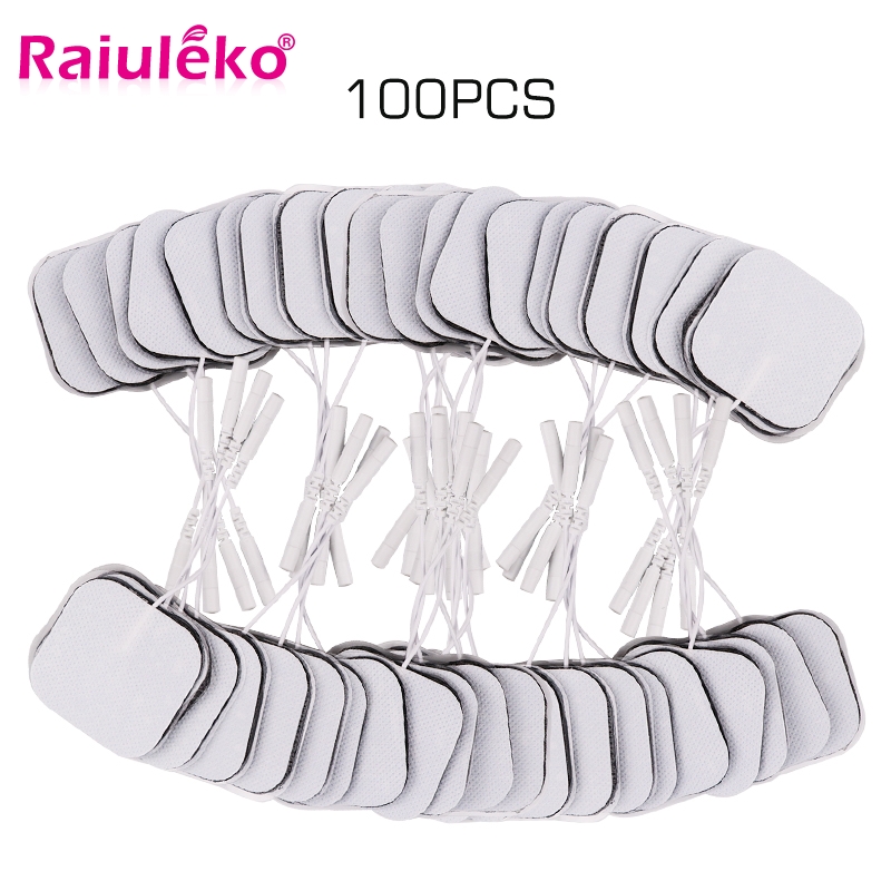 Almohadillas de electrodos de Estimulador muscular, almohadillas de repuesto autoadhesivas de tela no tejida para máquina de Terapia Digital Tens, 20p/50p, 5x5cm