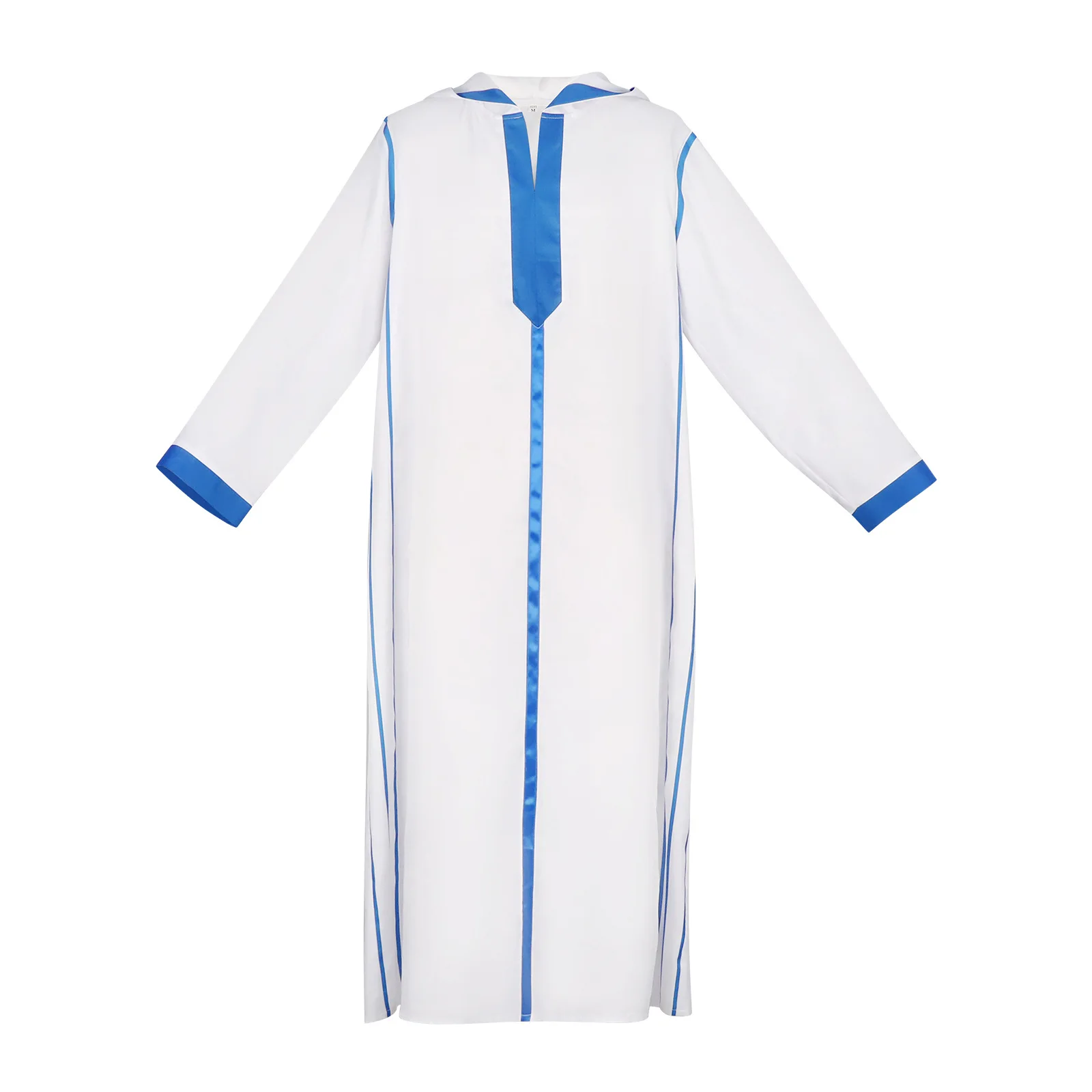 Arabische lange Männer muslimische schlanke weiße Kapuzenmantel Naher Osten Nationalkostüme lange Robe Halloween Alltag Casual Karneval Party