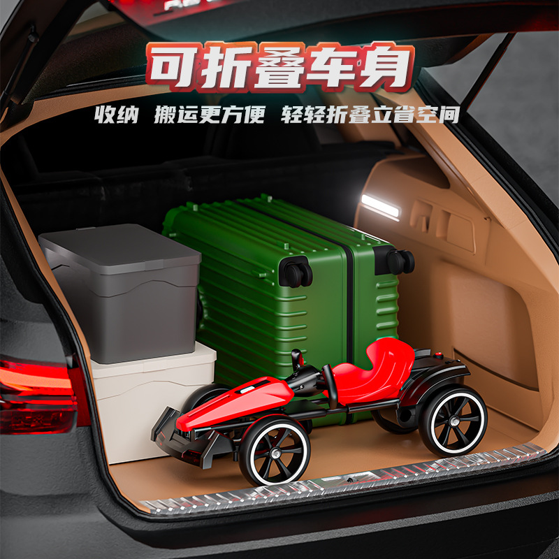 With Led Light And Music Kids Electric Kart, Four-wheel Can Ride On Remote-controlled Toy Car for Ages 1-3 To 6