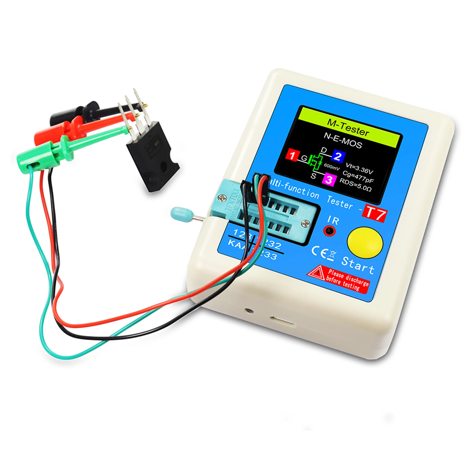 LCR-T7 ใหม่เครื่องทดสอบทรานซิสเตอร์ TFT Diode Triode Capacitance Meter LCR ESR Meter NPN PNP MOSFET IR เครื่องทดสอบมัลติฟังก์ชั่นมัลติมิเตอร์