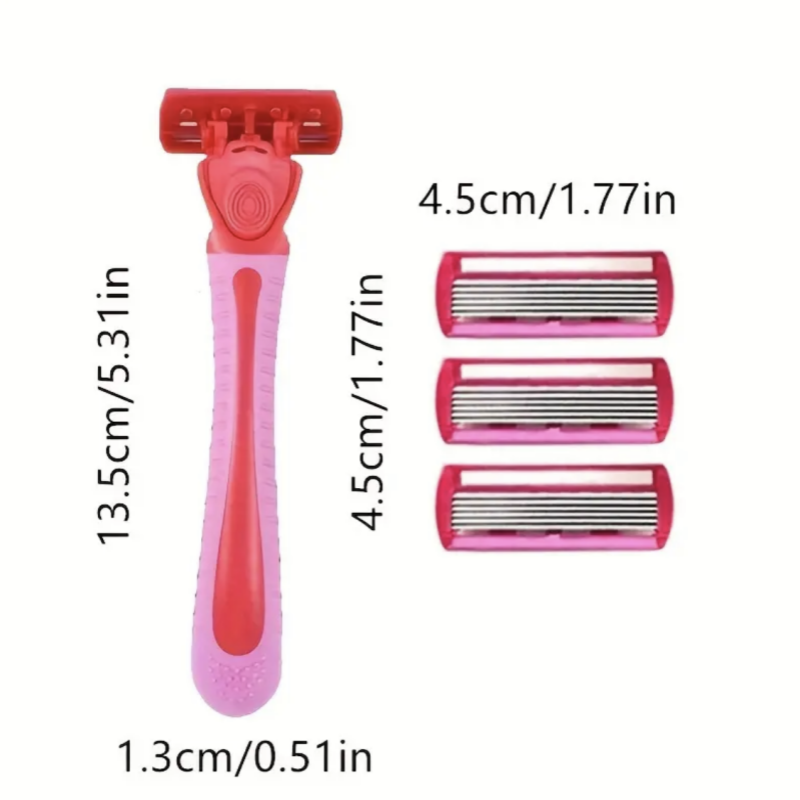 6-Layer Razor Head Manual Shaver , Stainless Steel Classic 6 Edge Blade Razor Safety Shaving Beard Moustache