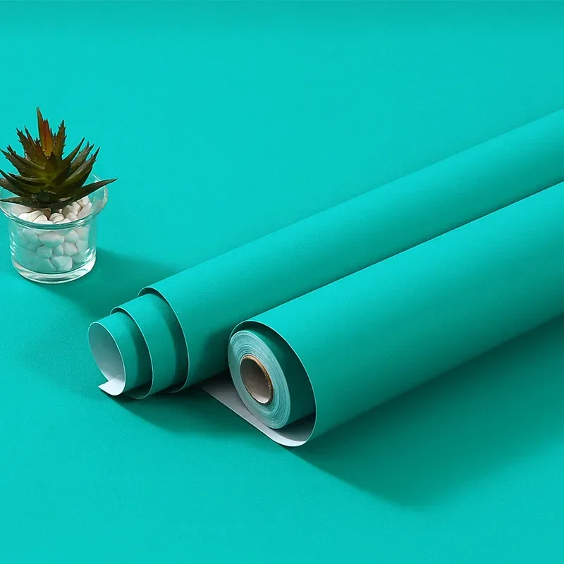 แผ่นพีวีซีไวนิลกาวในตัววอลเปเปอร์ตกแต่งเฟอร์นิเจอร์สีขาวแบบ DIY สติ๊กเกอร์ติดผนังกันน้ำ