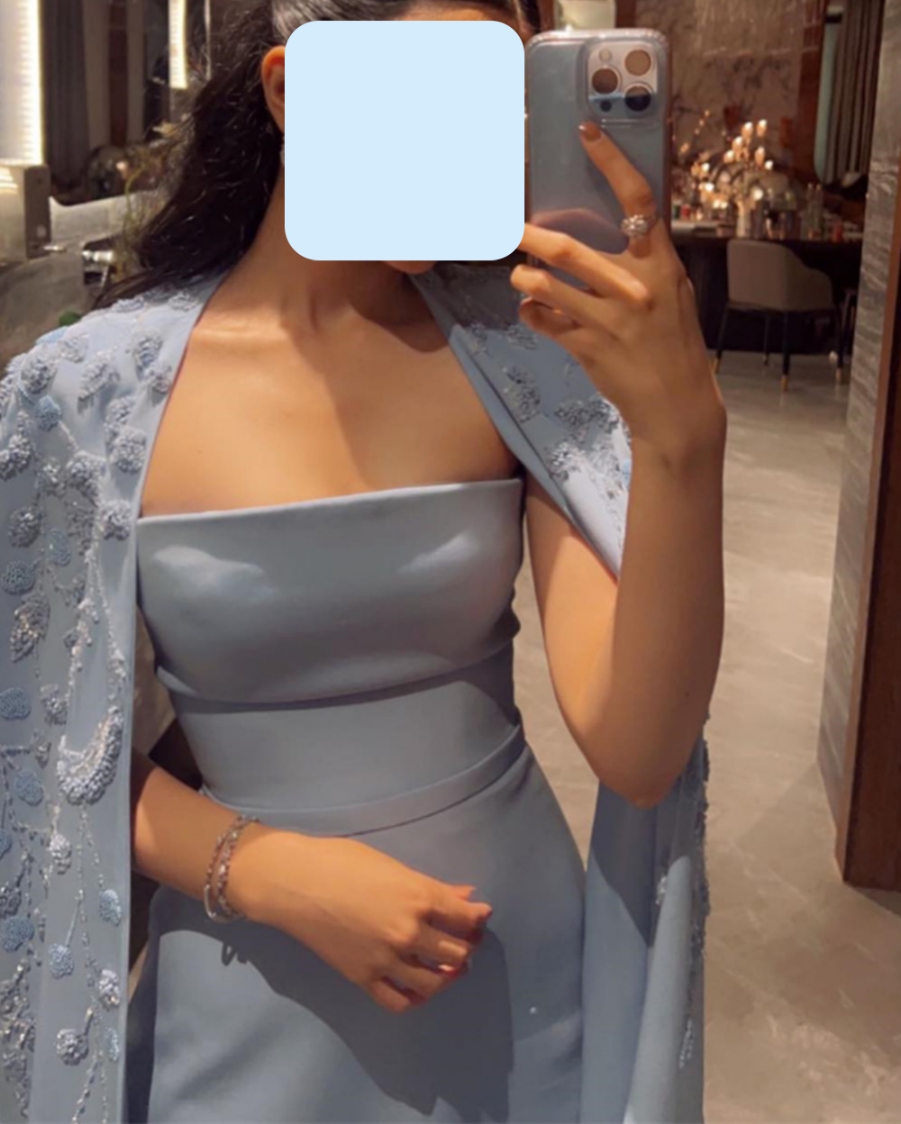 Personalizado eleagnt strapless empie a linha vestido de festa até o chão apliques boné formal vestidos de noite