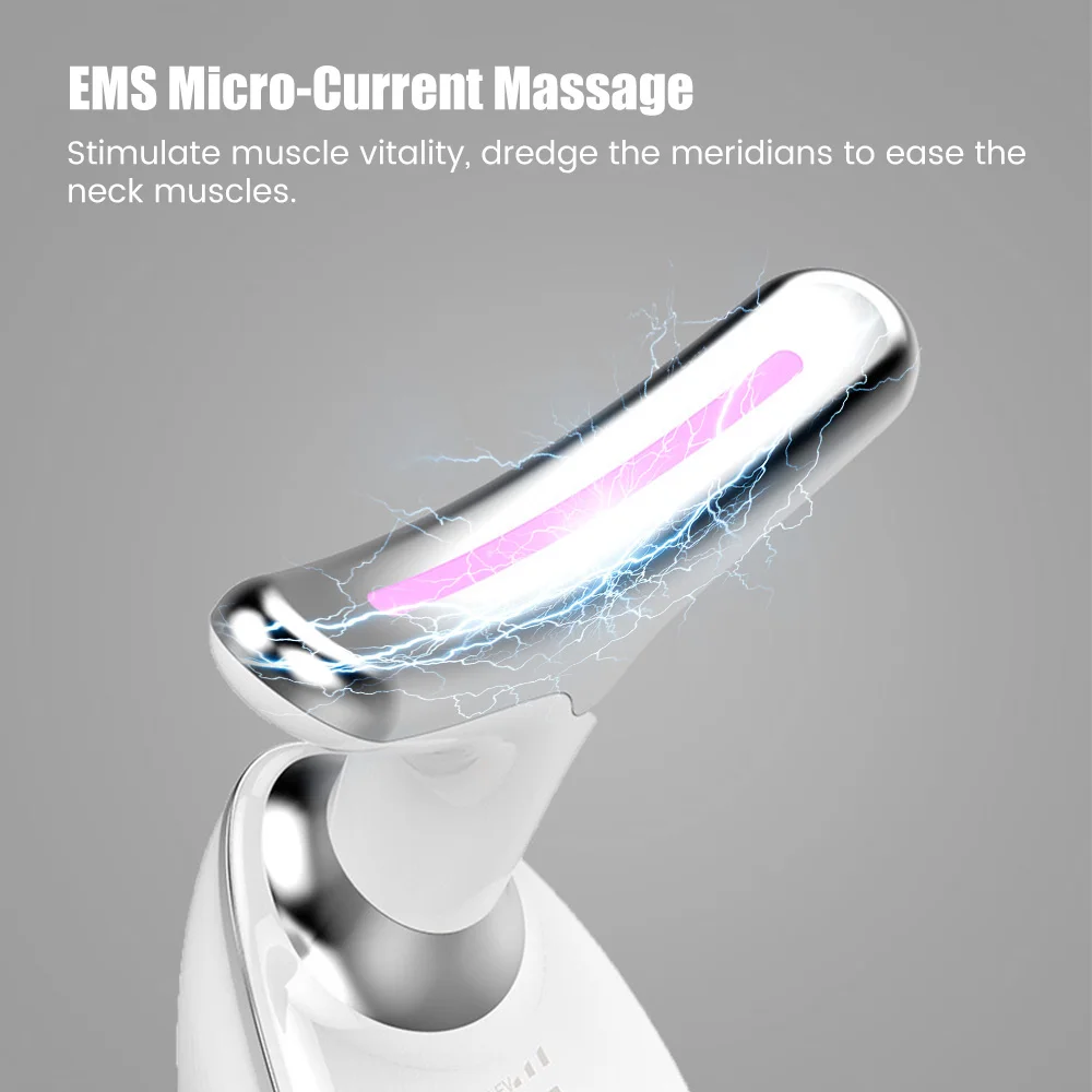 Microcurrent Face Neck Lifting Massager LED Photon Therapy Skin Tighten Massage Reduce Double Chin Anti Wrinkle Beauty Device