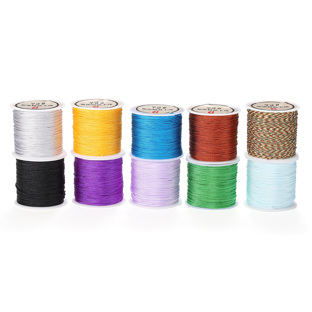 50m/rolo 0.8mm cabo de fio de náilon nó chinês pulseira trançada corda para diy borlas miçangas corda jóias fazendo