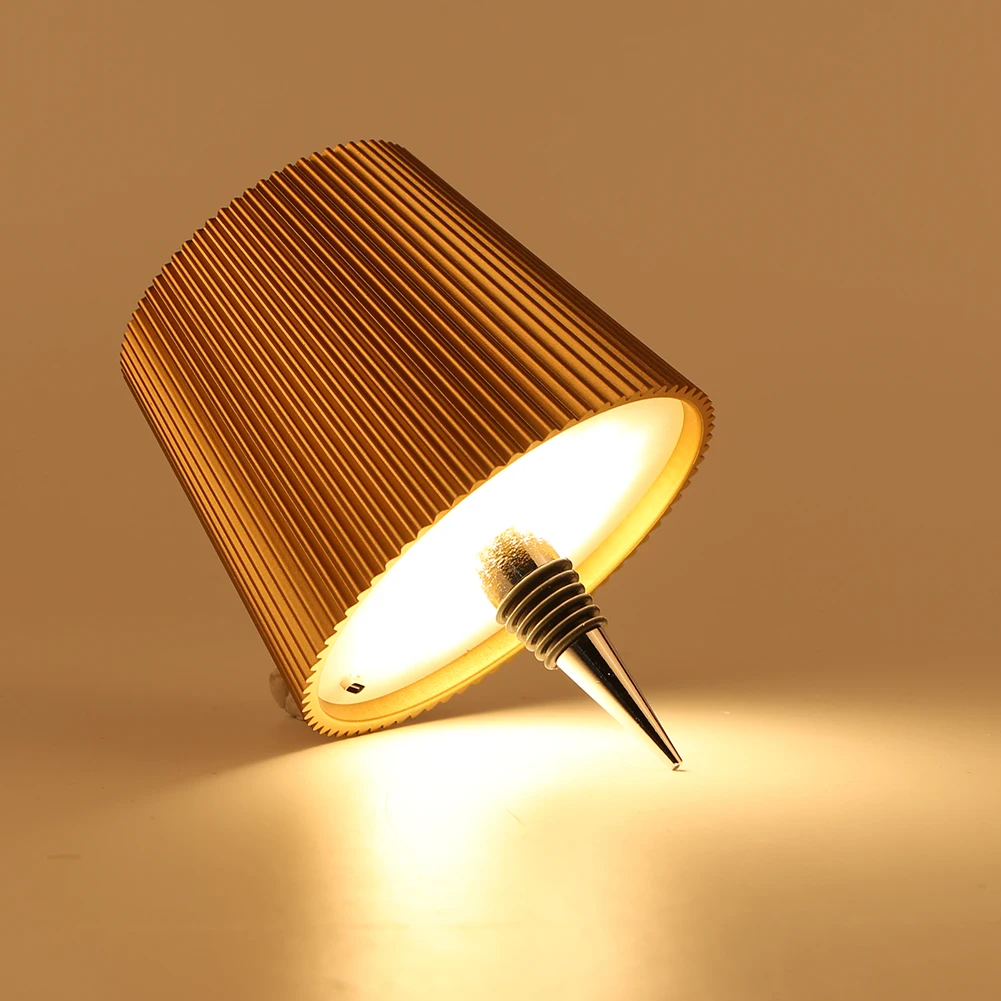 Wine Bottle LED Wireless Table Lamp 3 Colors Metal Dimmable USB Rechargeable Dining Table Lights Beverage Lamp Top touch