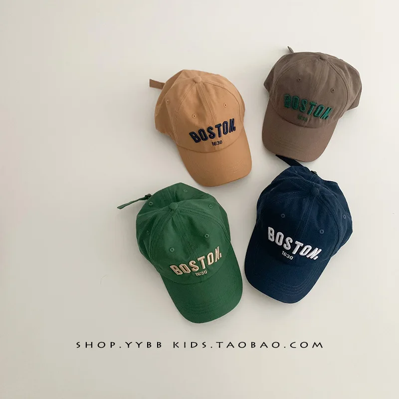 Children's baseball cap spring and autumn breathable new baby hat little boys and girls 1-5 years old sun protection hat trend