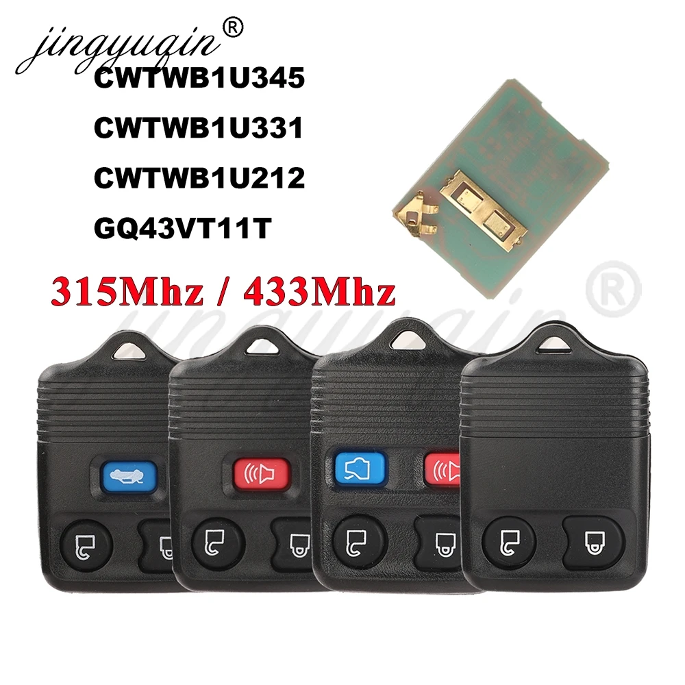 Jingyuqin Auto Schlüsselanhänger 315 MHz/433 MHz für Ford Maverick Transit Connect Mazda 2/3/4 Tasten Fernbedienung Clicker Sender