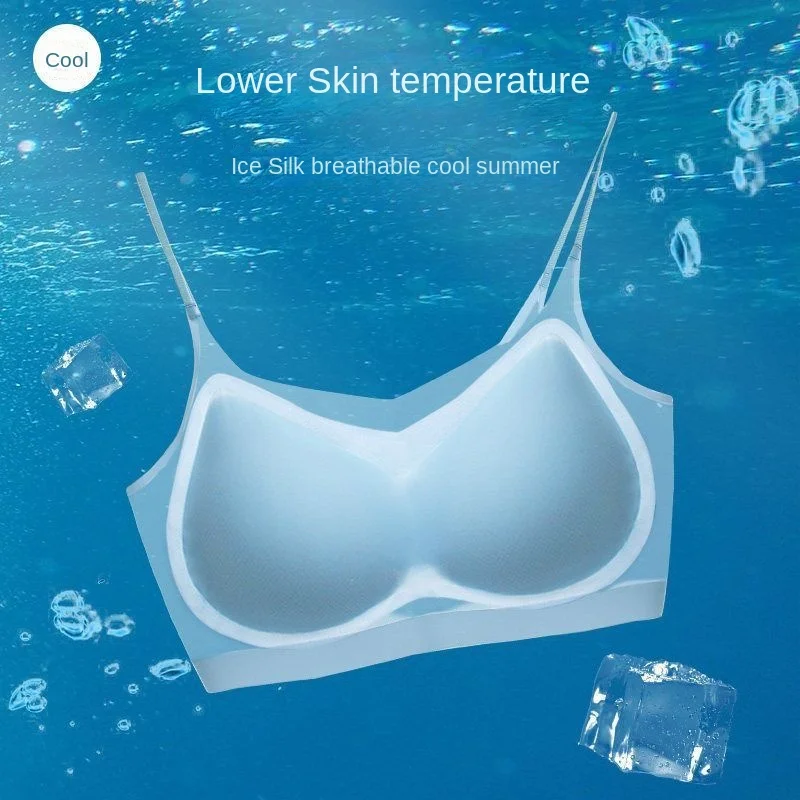 Ultra Thin ICE Silk ชุดชั้นในสตรี PLUS ขนาดเซ็กซี่ TOP Soft Breathable ไร้สายชุดชั้นในรวบรวม Bra