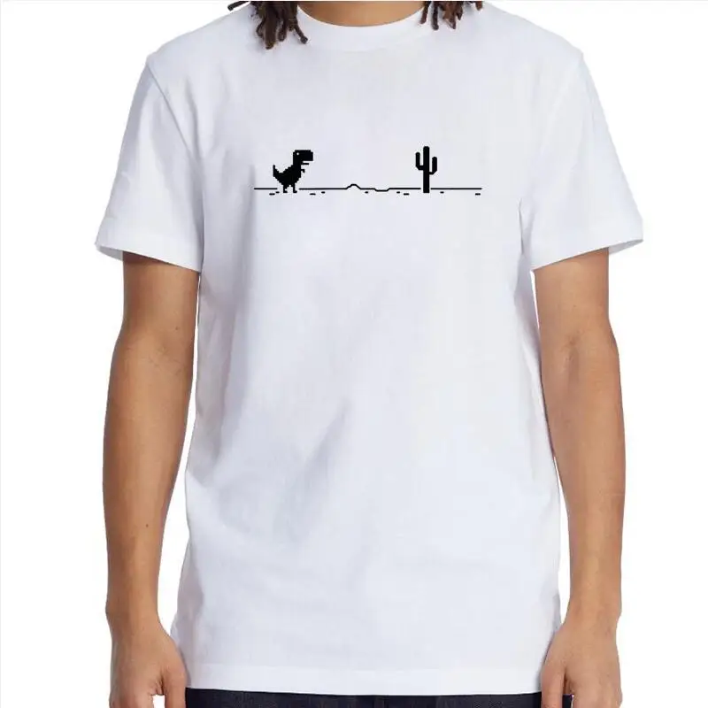男性用ラウンドネックTシャツ,サボテン,恐竜プリント,ユーモラスなトップス,カジュアル,ストリートウェア,ベーシック,夏